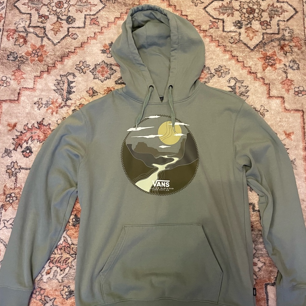 Vans Olive Green Pullover Hoodie with Graphic